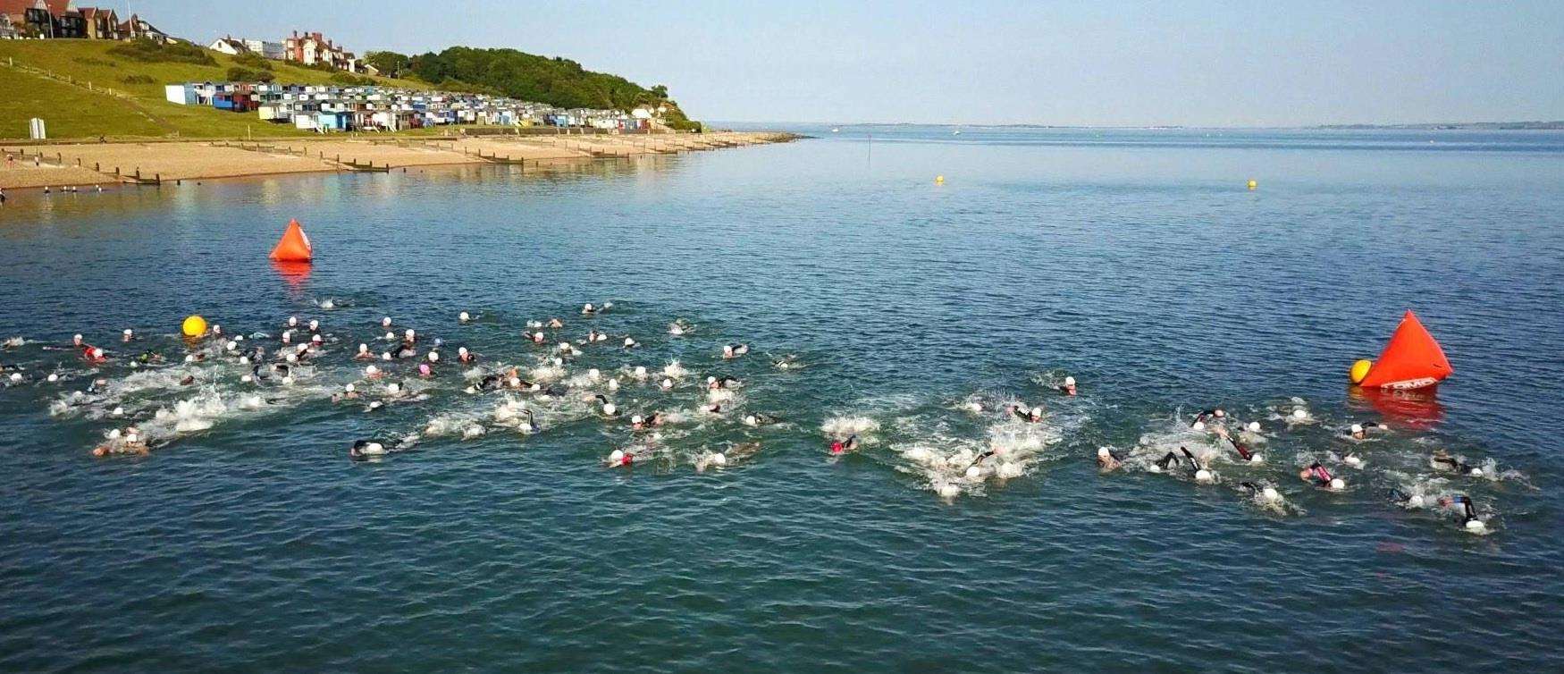 Competitors take part in last year's Oysterman Triathlon