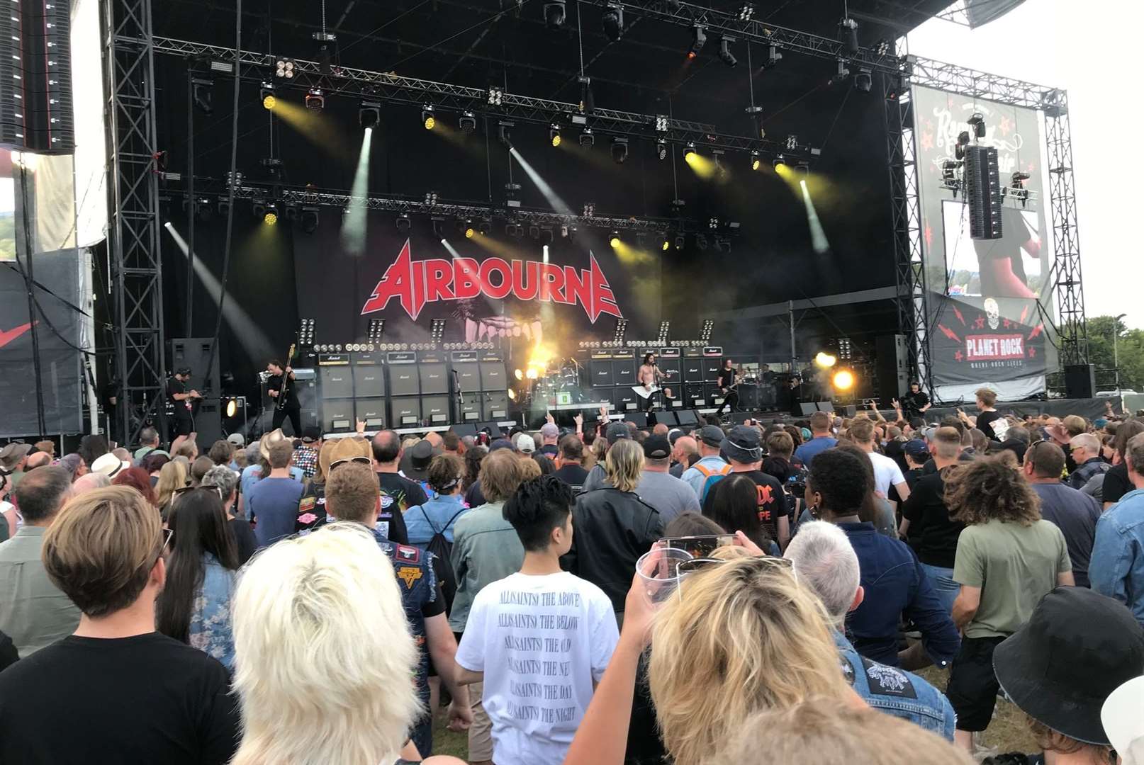 Aussie rockers Airbourne perform in Mote Park, Maidstone, in 2019