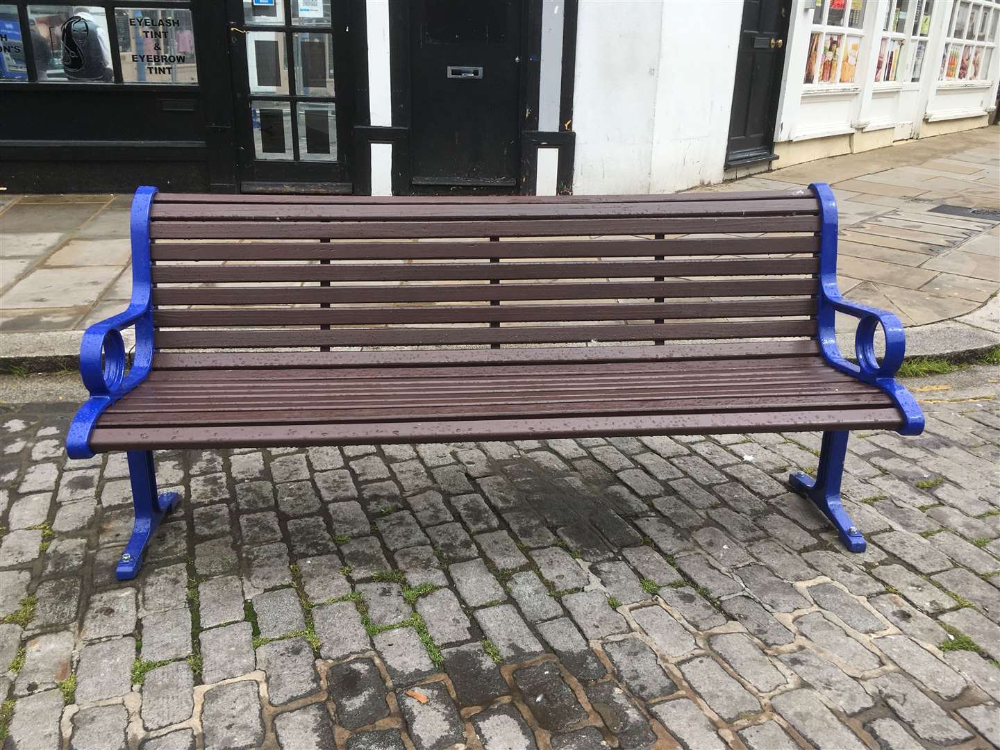 One of the refurbished benches at Sheerness clock tower
