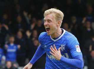 Josh Wright scored to put Gills 1-0 up against Bristol Rovers Picture: Andy Jones
