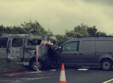 The Thanet Way is down to one lane after this accident