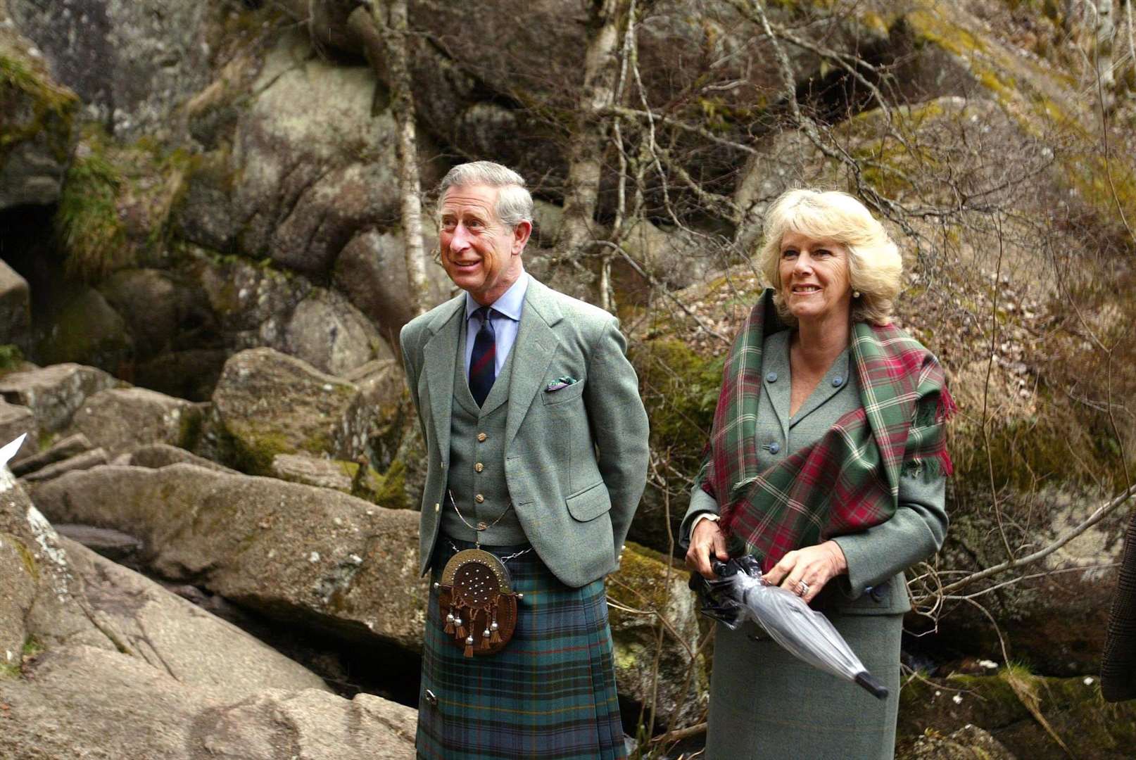 Charles and Camilla visiting Muir of Dinnet National Nature Reserve on Royal Deeside in Scotland in 2006 (David Cheskin/PA)