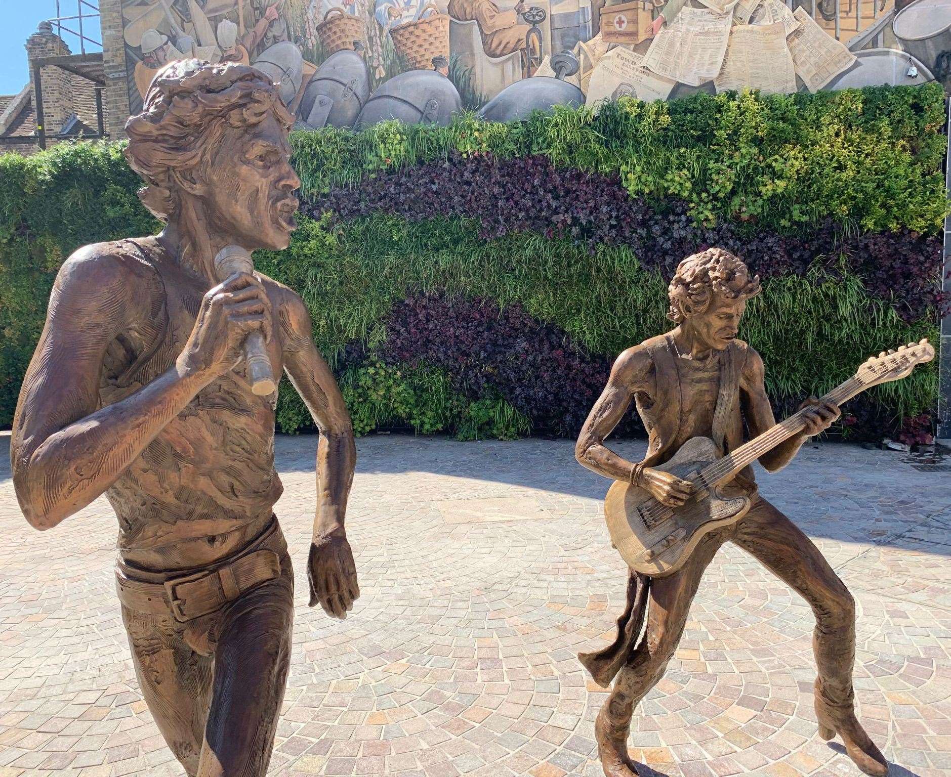 The Glimmer Twins, Mick Jagger and Keith Richards, statues in Dartford High Street. Picture: Dartford Borough Council/ Andy Barnes Photography