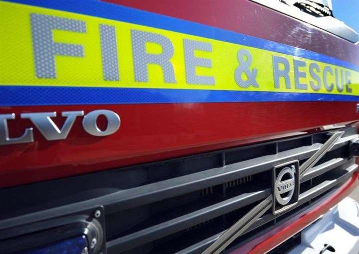Firefighters were called to a garage alight in Gillingham