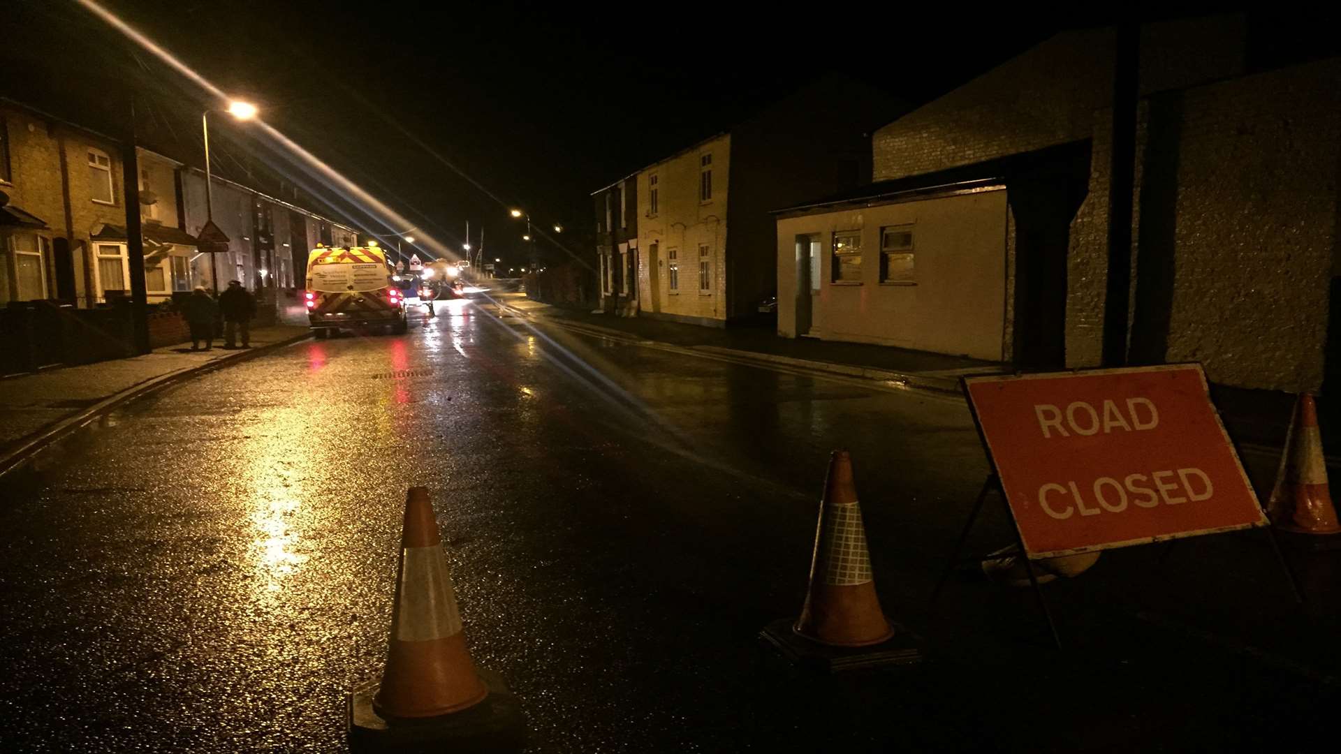 Albert Road was closed last night as part of Southern Water's emergency action plan