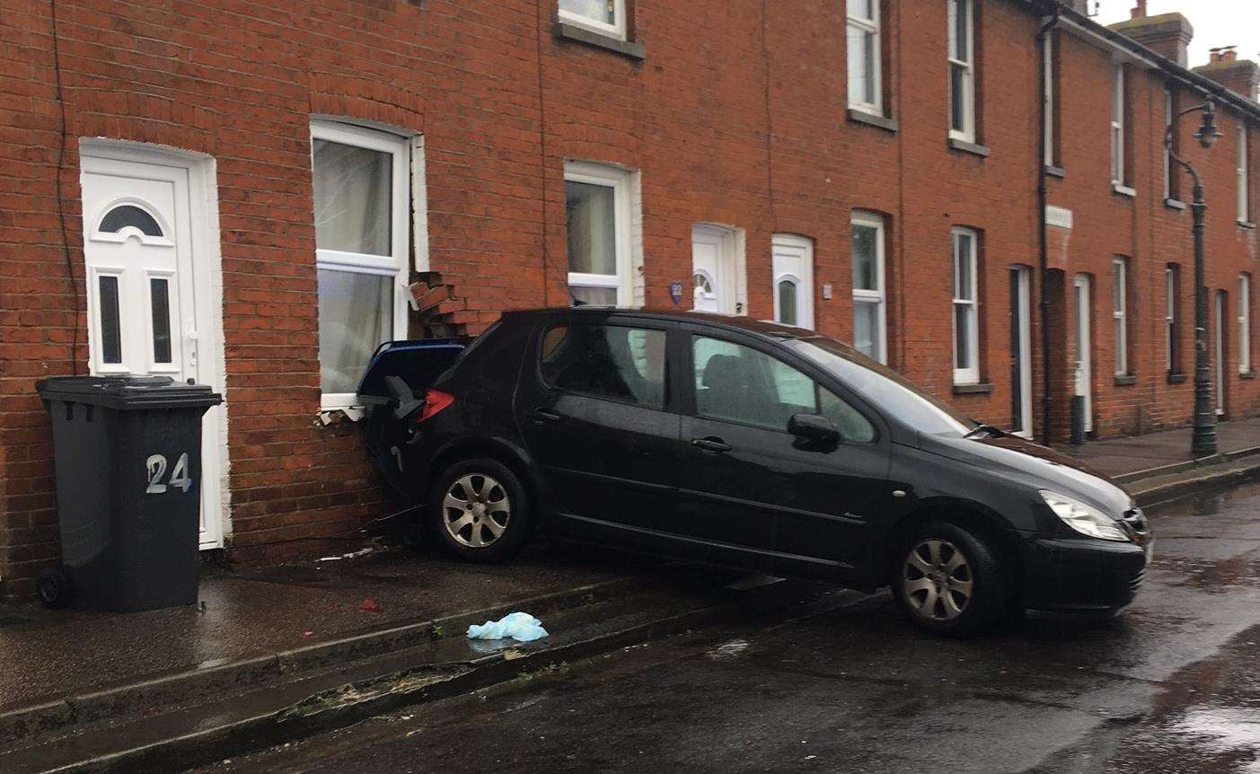 A woman was taken to hospital after the crash