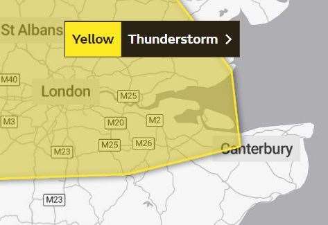 A yellow weather warning has been issued for this weekend. Picture: Met Office
