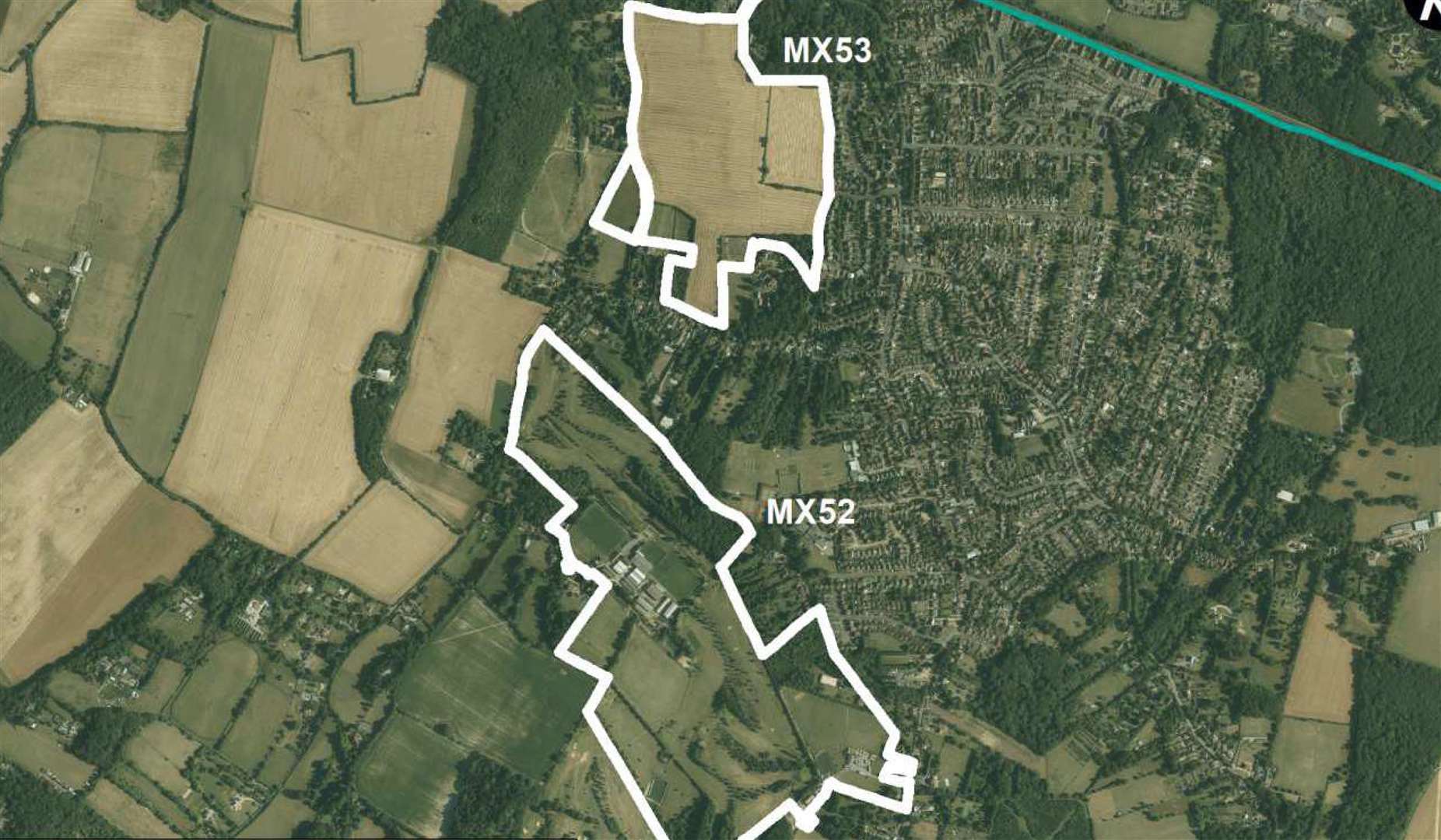 A map showing the sites of the two proposed developments