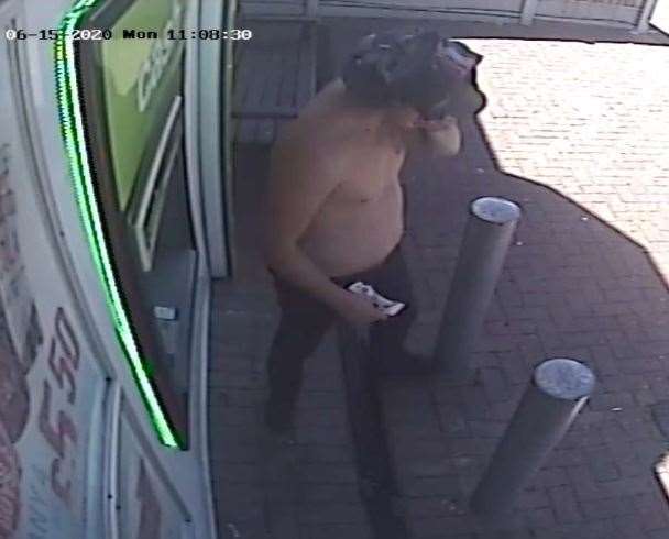 Josh Parker was caught on CCTV at the cashpoint in Ramsgate. Picture: Kent Police