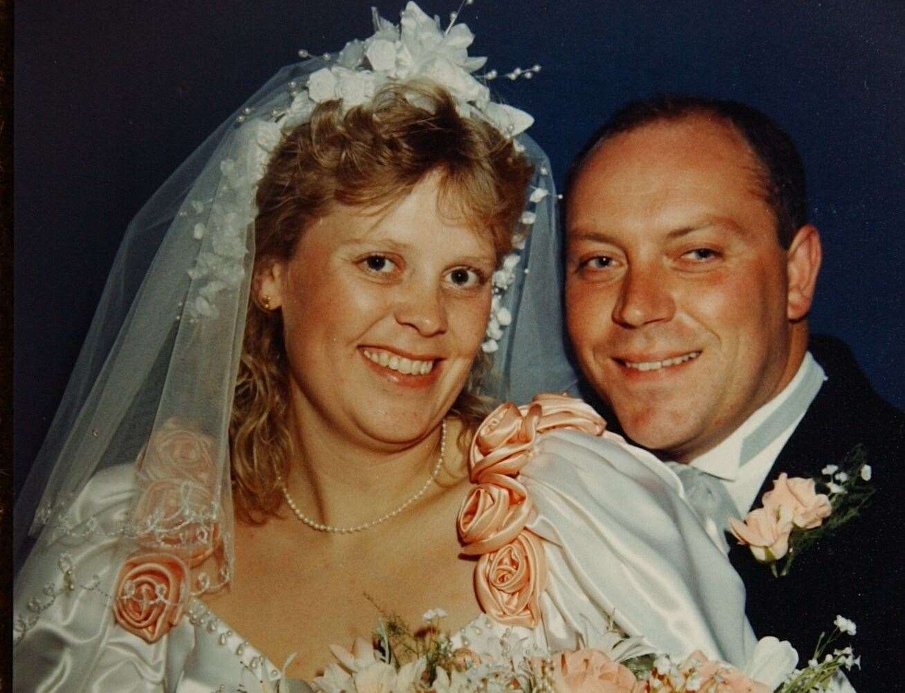 Debbie and Andrew Griggs on their wedding day