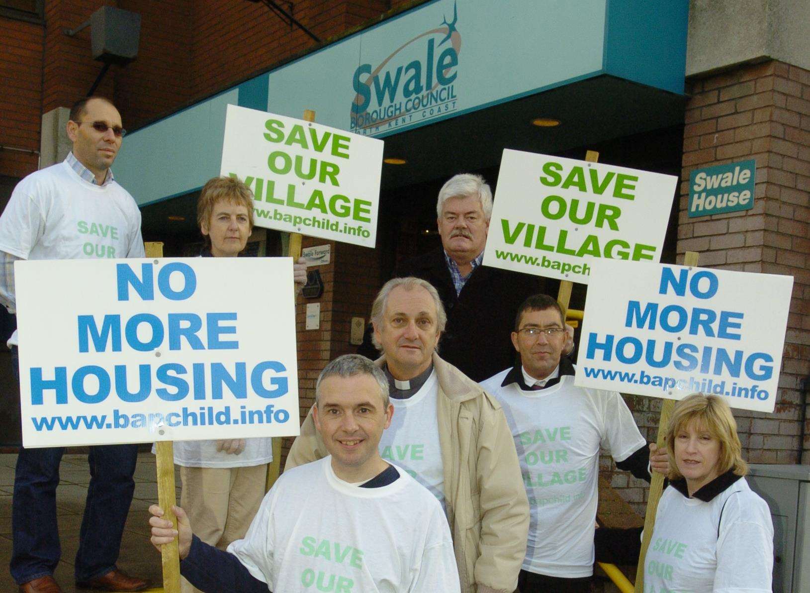 Campaigners outside Swale council