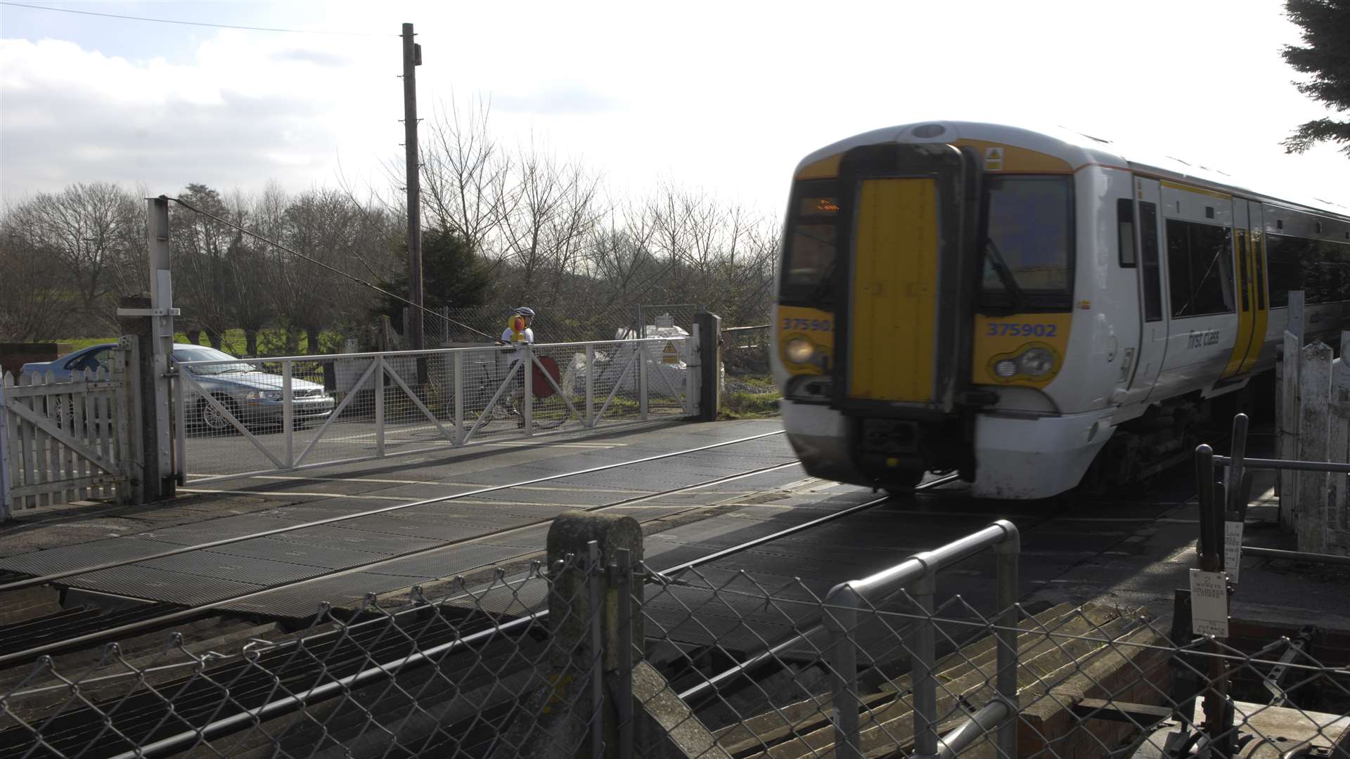 The teenage joyrider was forced to stop at the level crossing