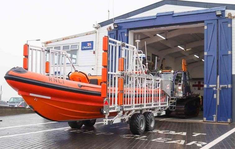 Margate B class RNLI lifeboat 'Colonel Stock' was deployed to the scene. Photo: RLNI