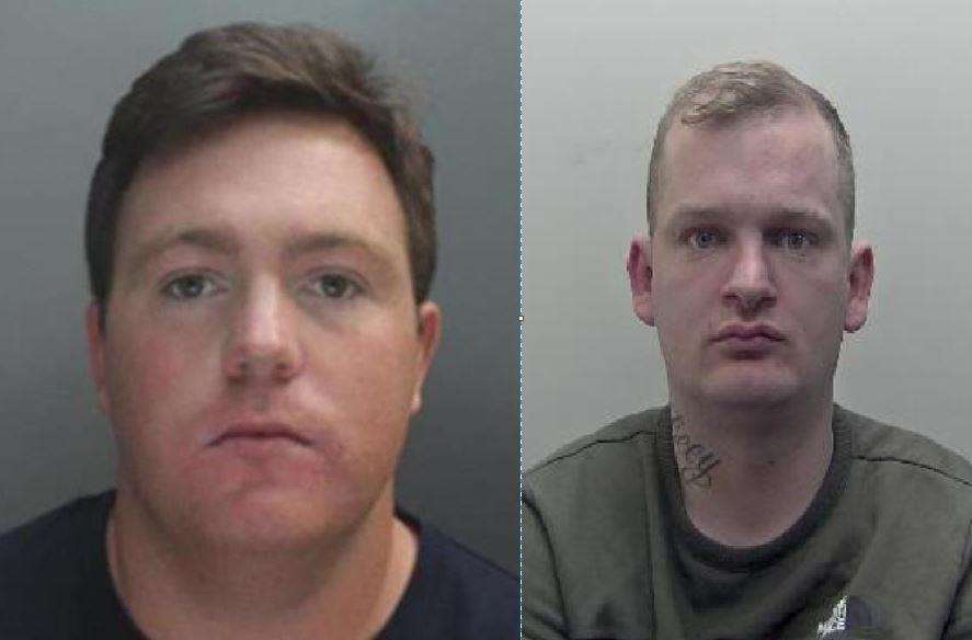 Keith Moore, left, and Michael Bedford have been jailed for the attack at Dover Priory