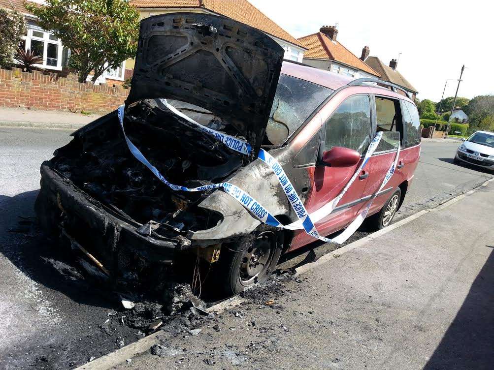 'Evil' act: A family car was set alight
