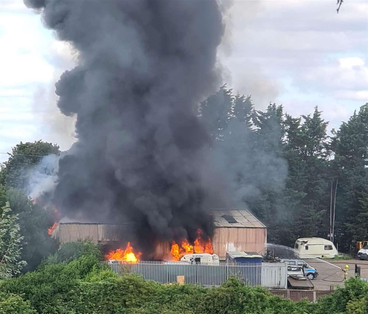 Witnesses saw large volumes of black smoke coming from the blaze. Picture: Danny Goldsmith