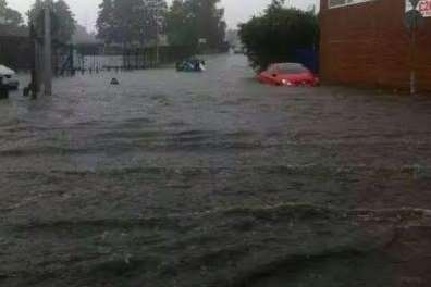 Another road in Sittingbourne affected by flooding. Picture: Karen Fagg