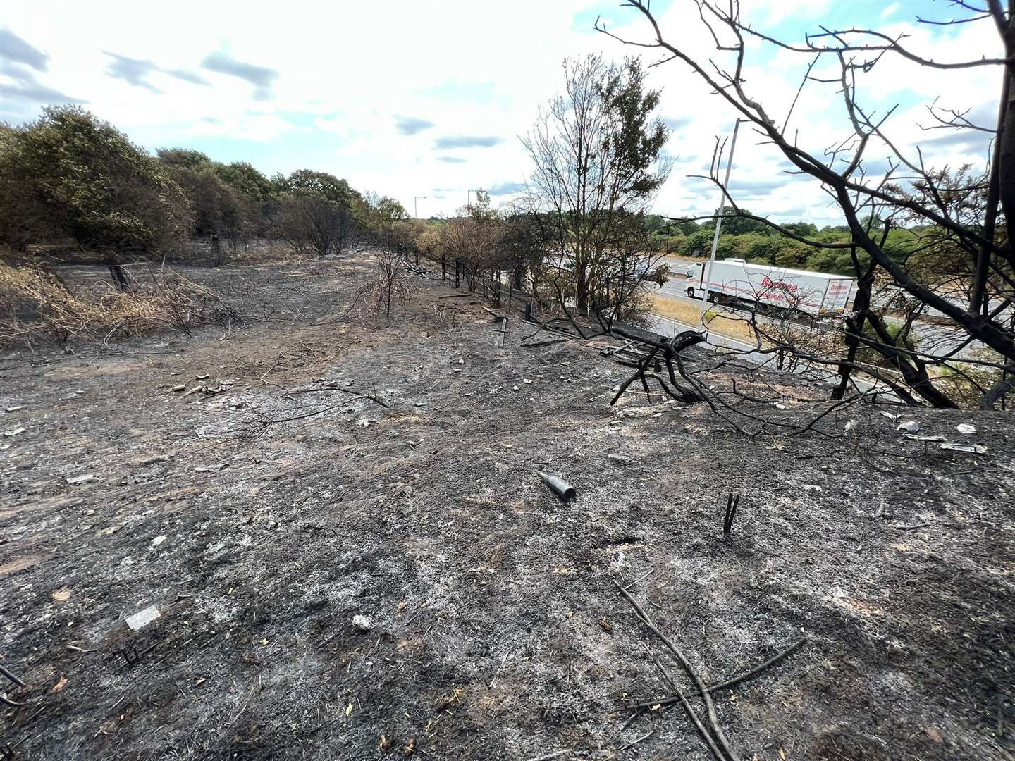 Aftermath of the fire at Dartford Heath. Pictures: Barry Goodwin