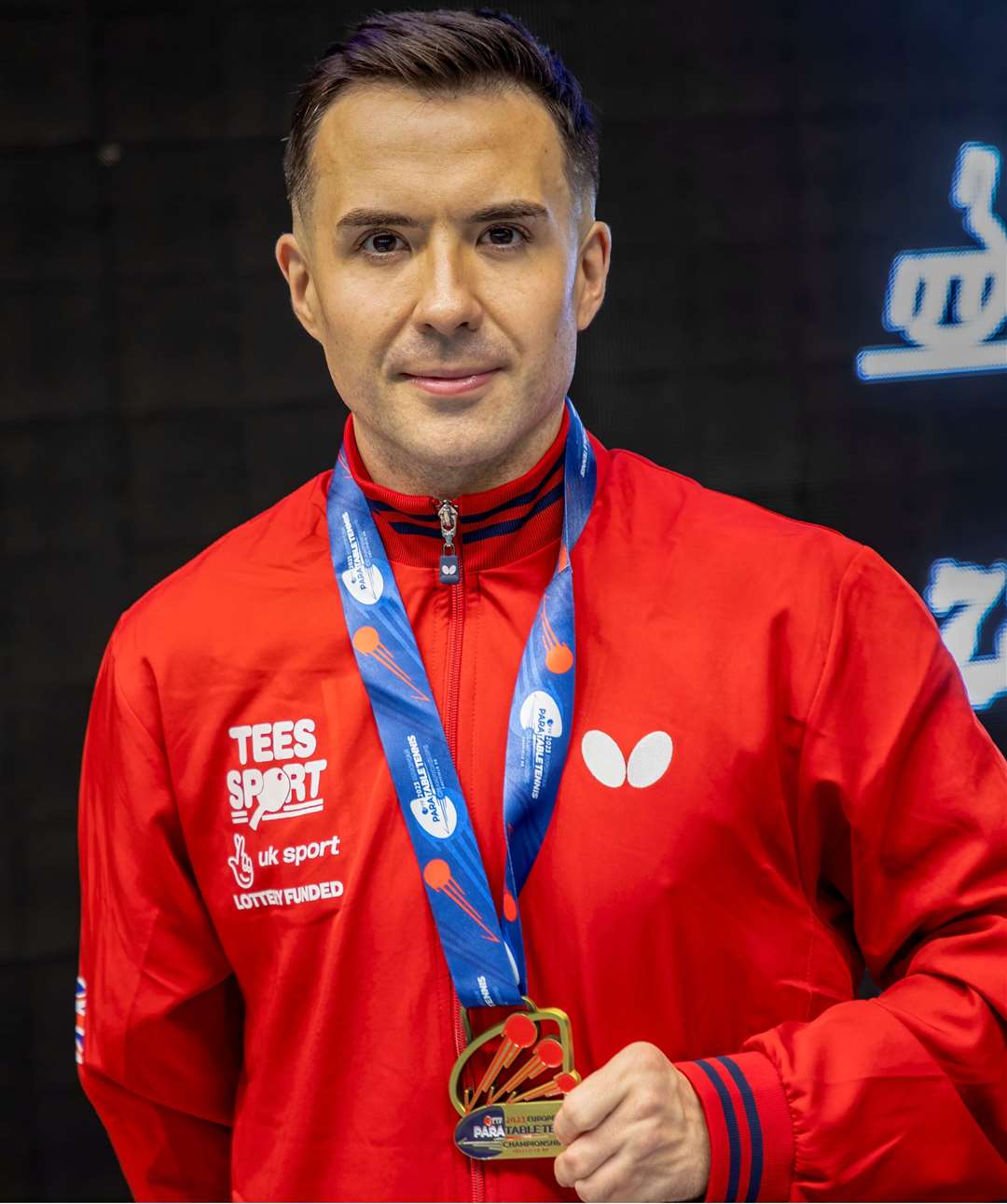 Will Bayley with his singles gold at Sheffield. Picture: Michael Loveder