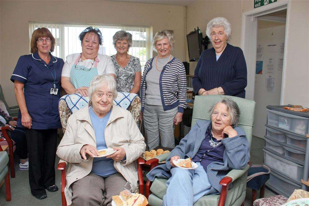 Pensioners and staff at the reopened Roxeth day centre