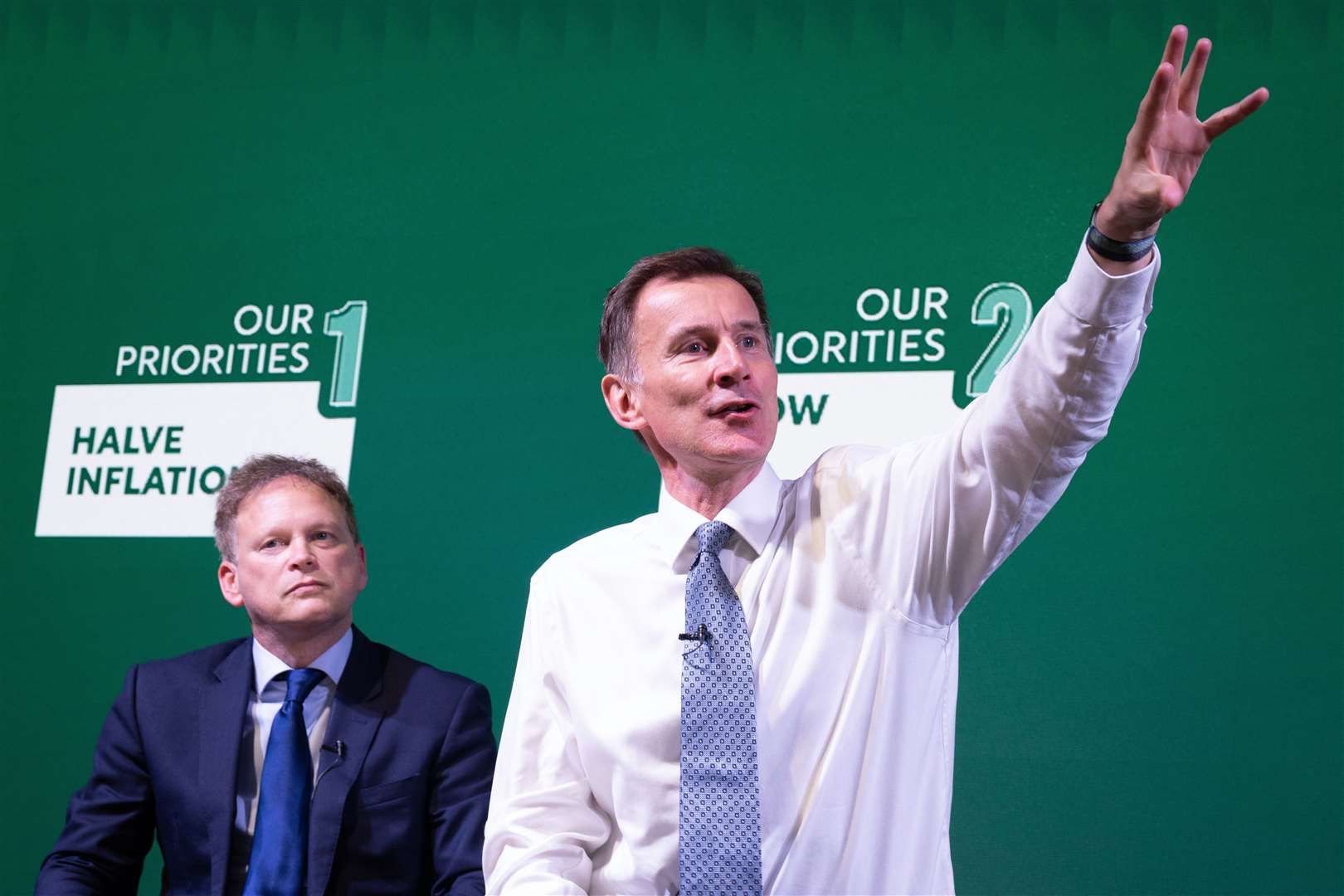 Chancellor Jeremy Hunt with Grant Shapps, Secretary of State for Energy Security and Net Zero, last month (Stefan Rousseau/PA)