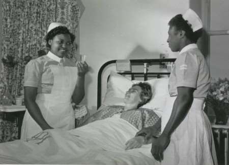 Nurses being taught at Pembury Hospital in the 1950s. Picture: John Weeks
