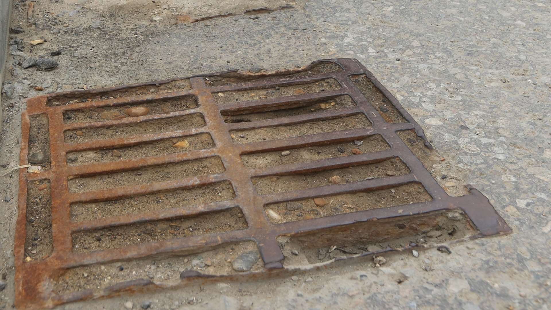 One of the drains Mr Pexton says is blocked with dirt and needs cleaning out. Picture: John Westhrop FM4834349