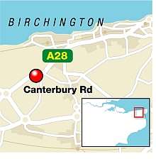 The robber struck at the Total garage in Canterbury Road, Birchington. Graphic: Ashley Austen