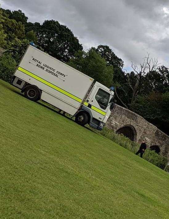 Bomb disposal teams at Teston Bridge Country Park. Picture courtesy of Tom Place