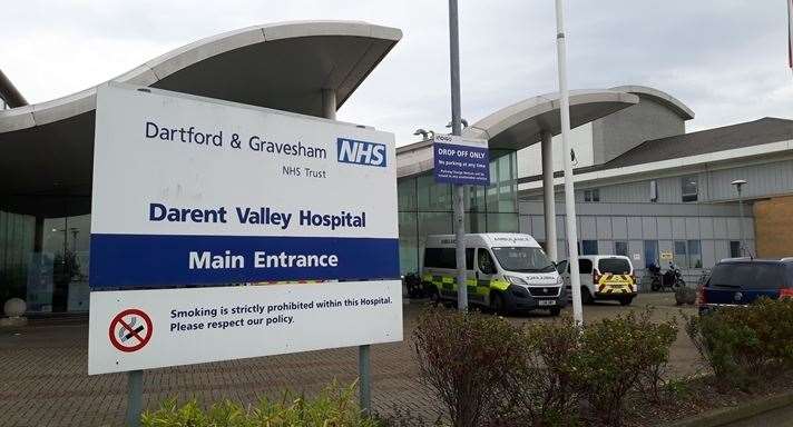The baby was abandoned outside Darent Valley Hospital in Dartford