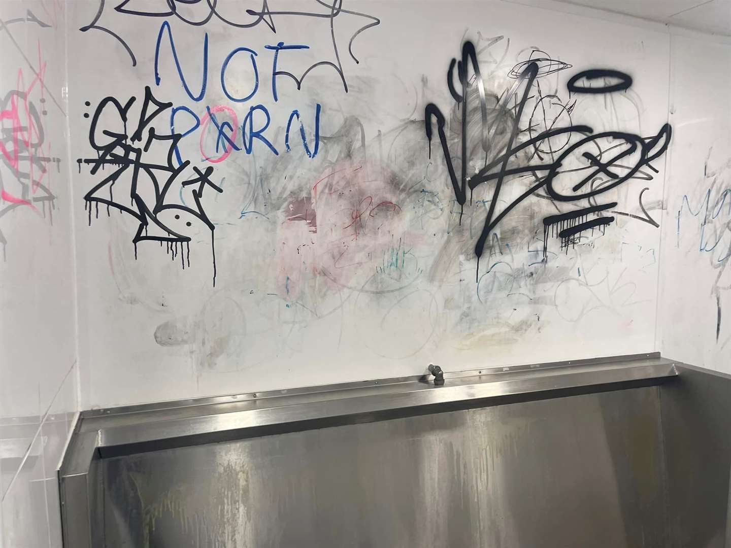 The toilets near Folkestone bus station have been defaced. Picture: Callum Oakley