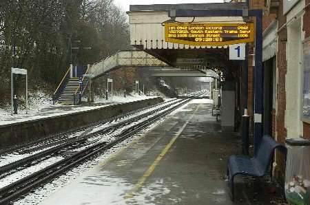 QUIET DAY: The scene at West Malling rail station this morning. Picture: GRANT FALVEY
