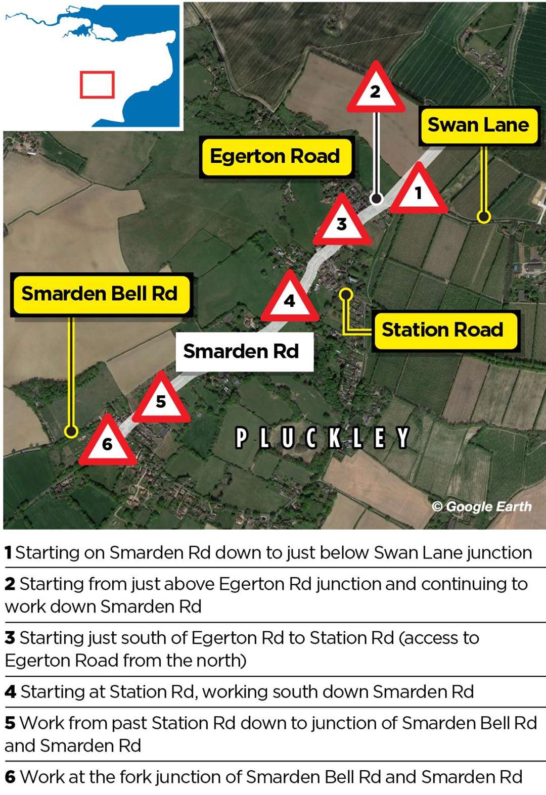 The six stages of work on Smarden Road