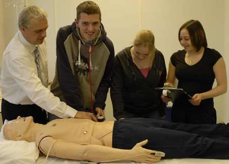 Students from St George's School in Broadstairs get to grips with nursing