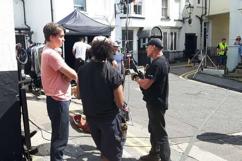 Filming in Broadstairs. Pic: Chris Amos