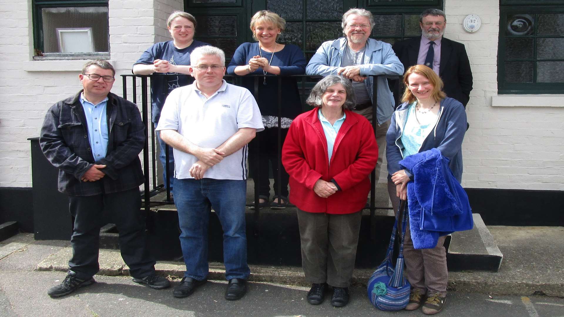 Gravesend Bell Ringers (back row from left to right): Helen Webb, Julie McDonnell, Terry Barnard, Alan Pink; (front row from left to right): Nick Wheeler, Alex Britton, Louise Pink, Anita Perryman
