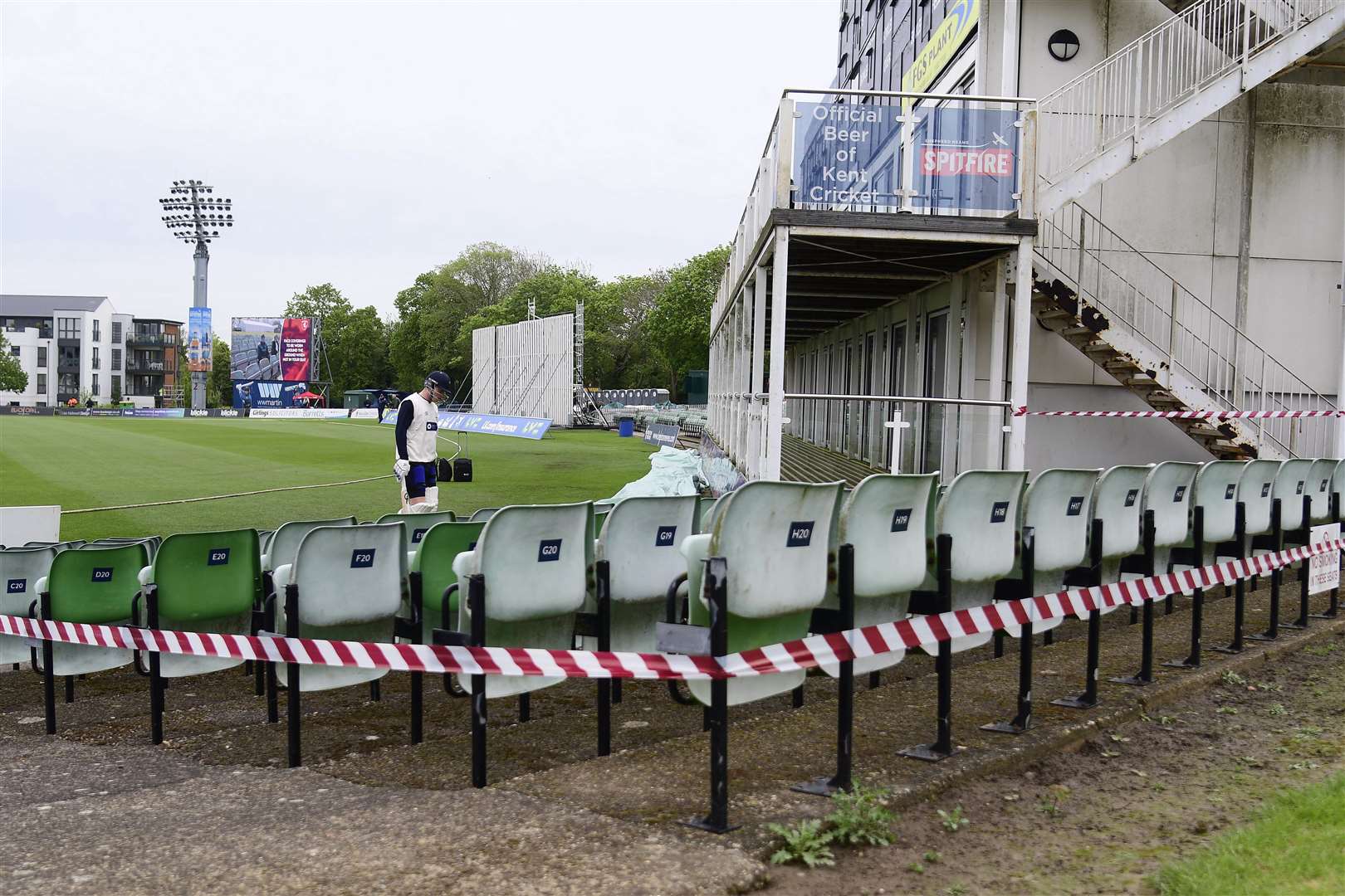 Glamorgan, like all visiting teams to Kent during the pandemic, use the facilities in the Les Ames Stand. Picture: Barry Goodwin (47379880)