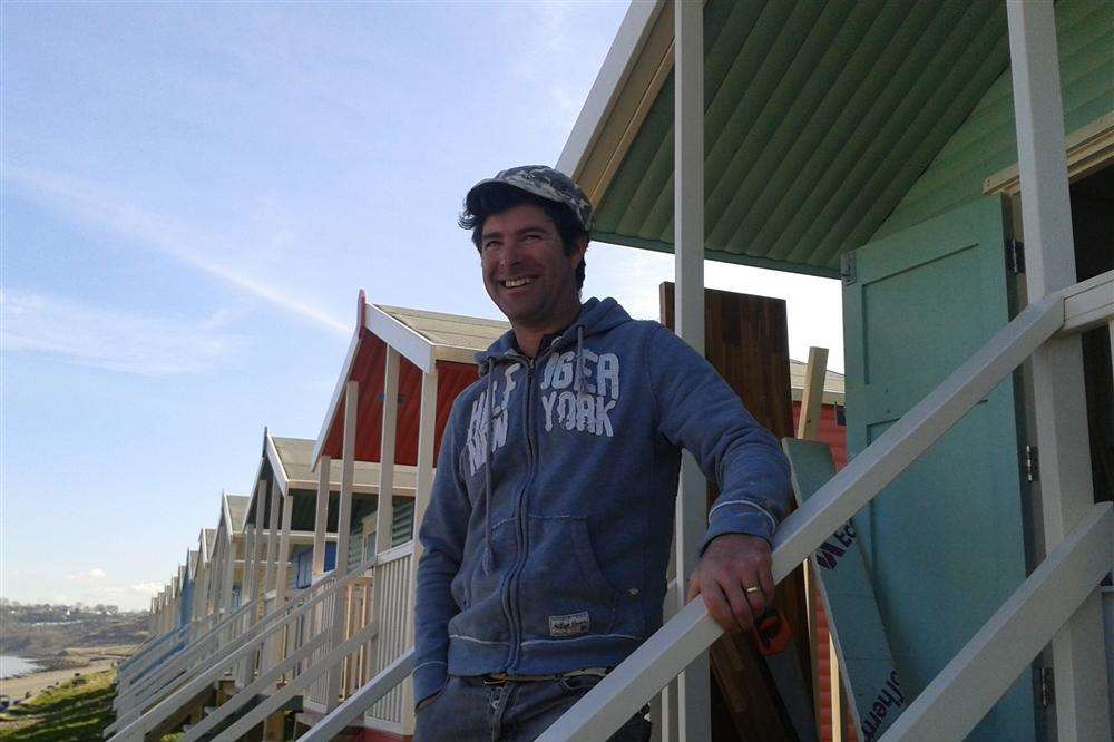 Mark Lunan, who has one of the beach huts along The Leas, Minster