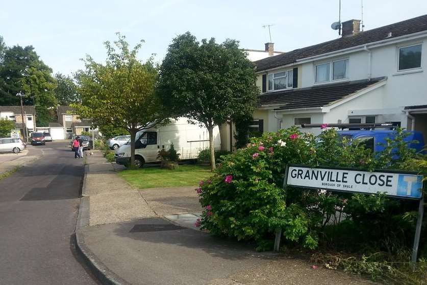 The scene of the dog attack in Granville Close, Faversham