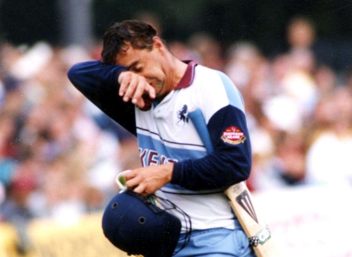 Kent's Graham Cowdrey after being dismissed in the B&H Final in 1995. Picture: Ady Kerry