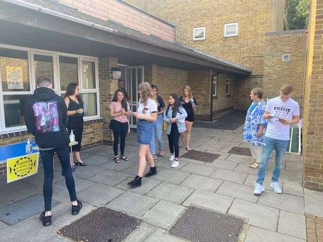 Thomas Aveling students getting their A-level results (40424694)