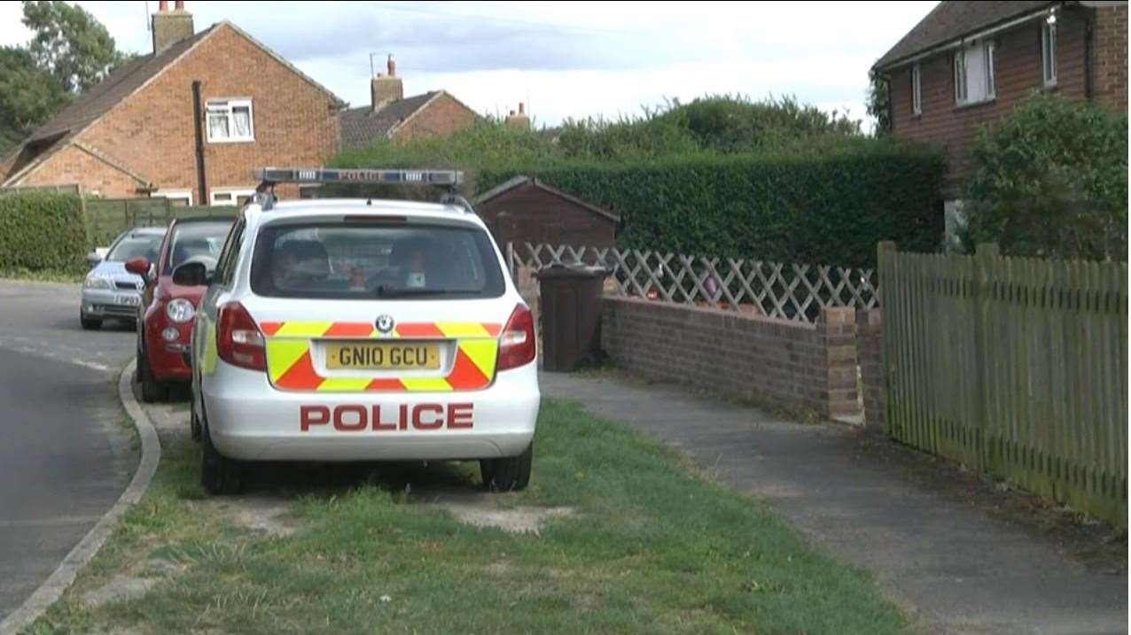 Police remained in Lurkins Rise, Goudhurst on Tuesday following a gang attack on Monday (14894819)