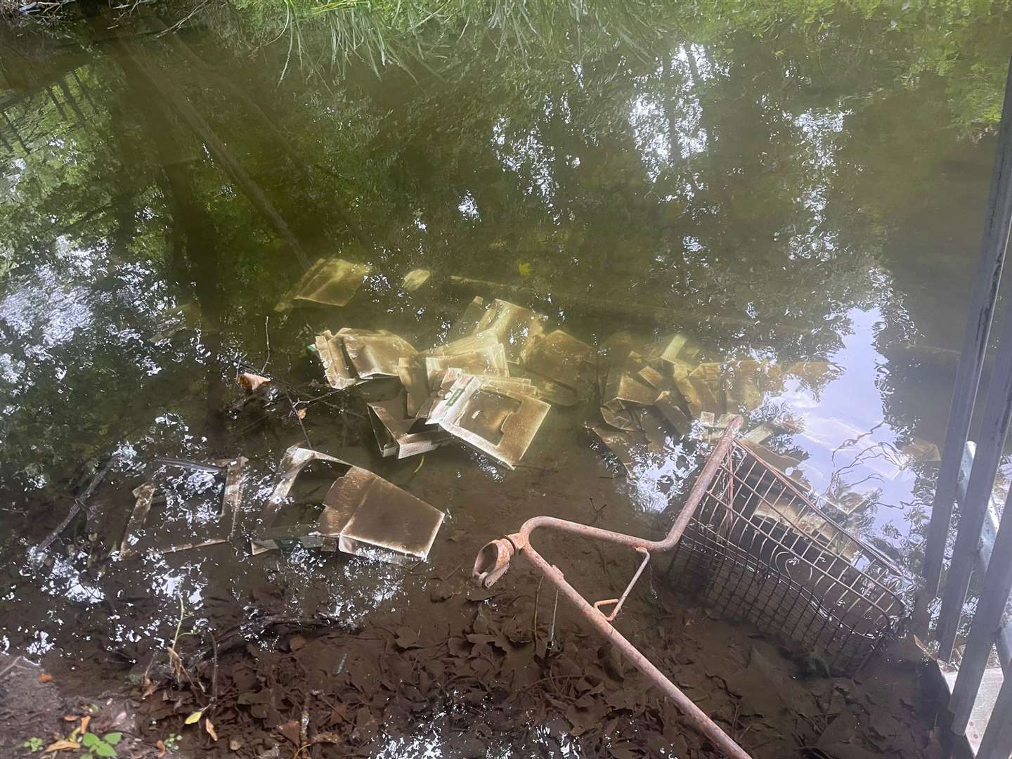 Krispy Kreme packing was found dumped in the River Darent. Picture: Chris P Bacon