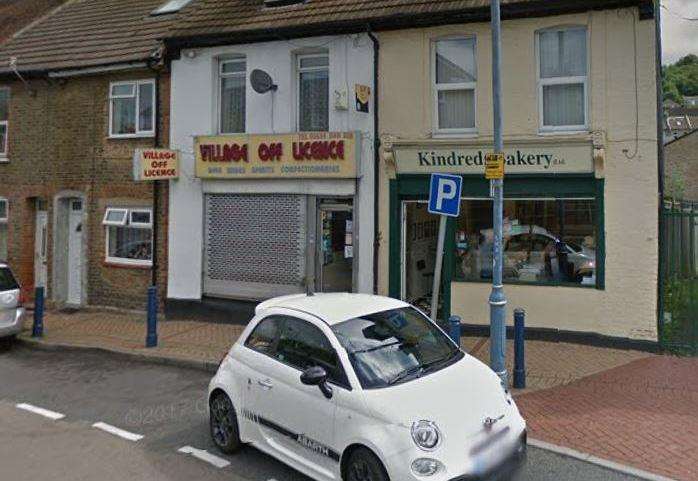 The incident happened at the Village Off Licence, in Luton High Street