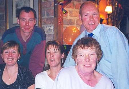 Mark Wilkin, top right, with close relatives at a family birthday meal