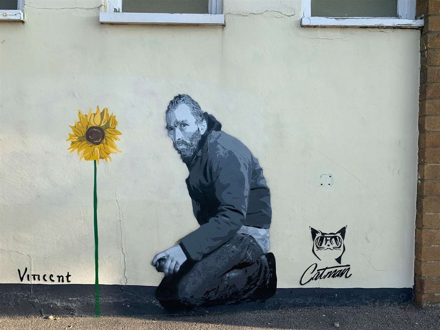 Catman has sprayed his latest artwork 'Vincent' on the side of a block of loos by Whitstable Harbour. PIcture: Catman/Facebook