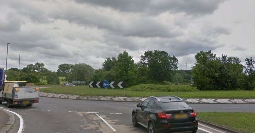 The crash happened on the A289 at the roundabout at Four Elms Hill. Stock picture