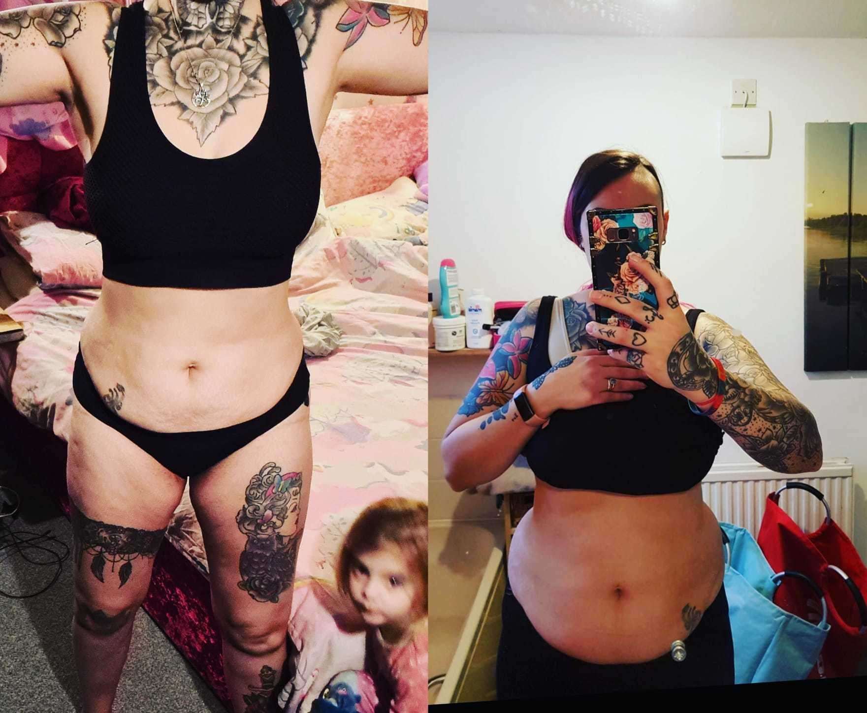 Becky: "Two years after having my last baby, I became fed up with the way I looked. I promised myself that I would focus on myself this year, practice fitness, and abandon unhealthy eating, at least for one month."