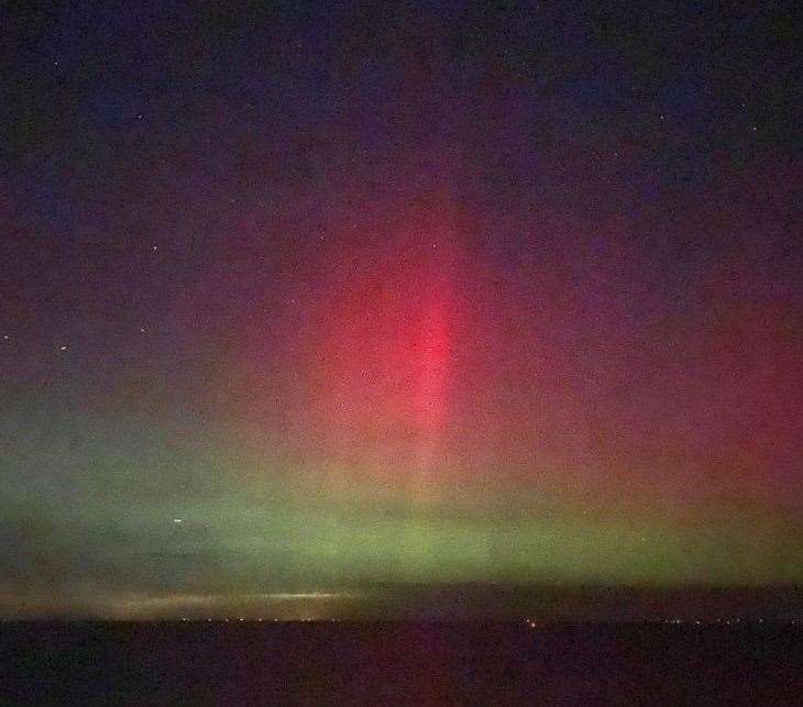 The Northern Lights at Reculver Towers in Herne Bay. Picture: Liz Whitehouse