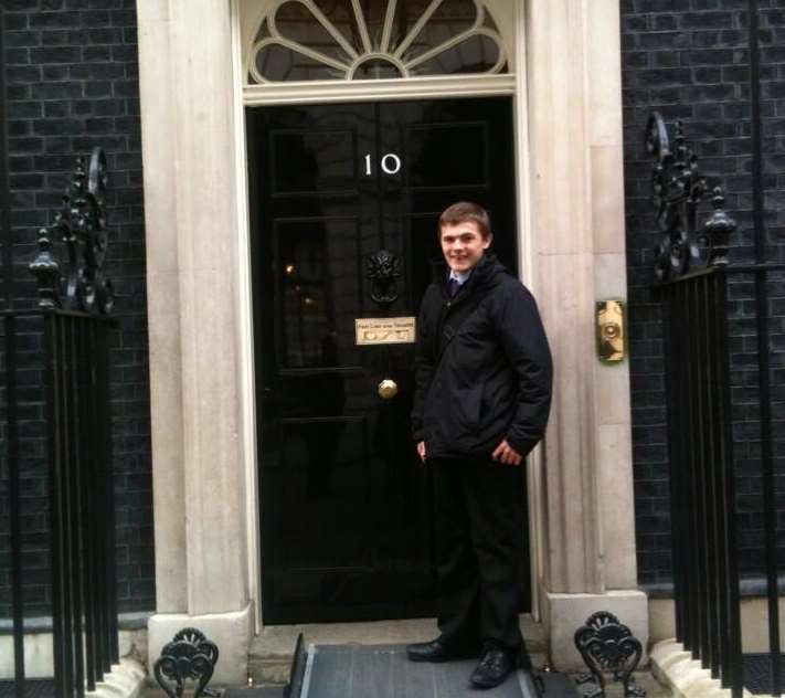 Editorial apprentice Dan Wright arrives at Downing Street